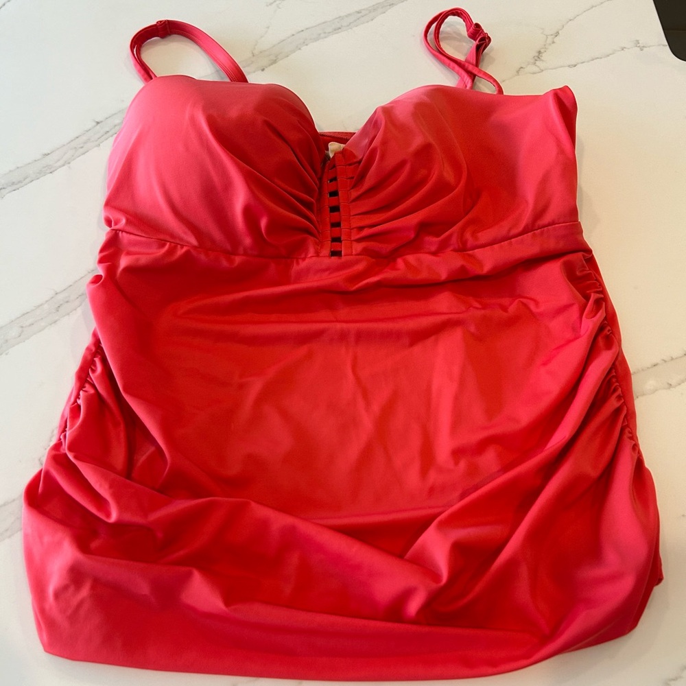 Swim by Cacique Red Tankini 40 DDD